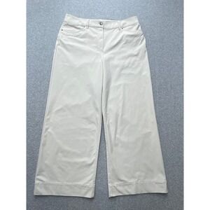 Lululemon Pants Womens 31 Beige Wide Leg Cropped Stretch Chino Pockets